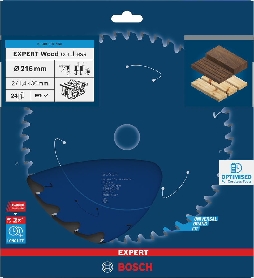 Bosch EXPERT Wood akuga ringsae tera 216 mm T24.